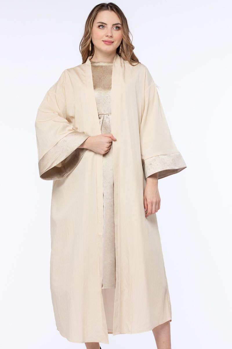 contrast colored women abaya