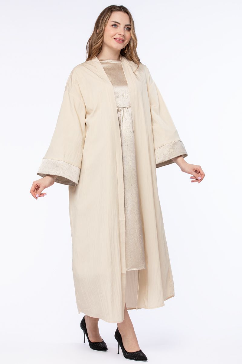 contrast colored women abaya