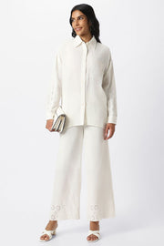 women pants with perforated slots