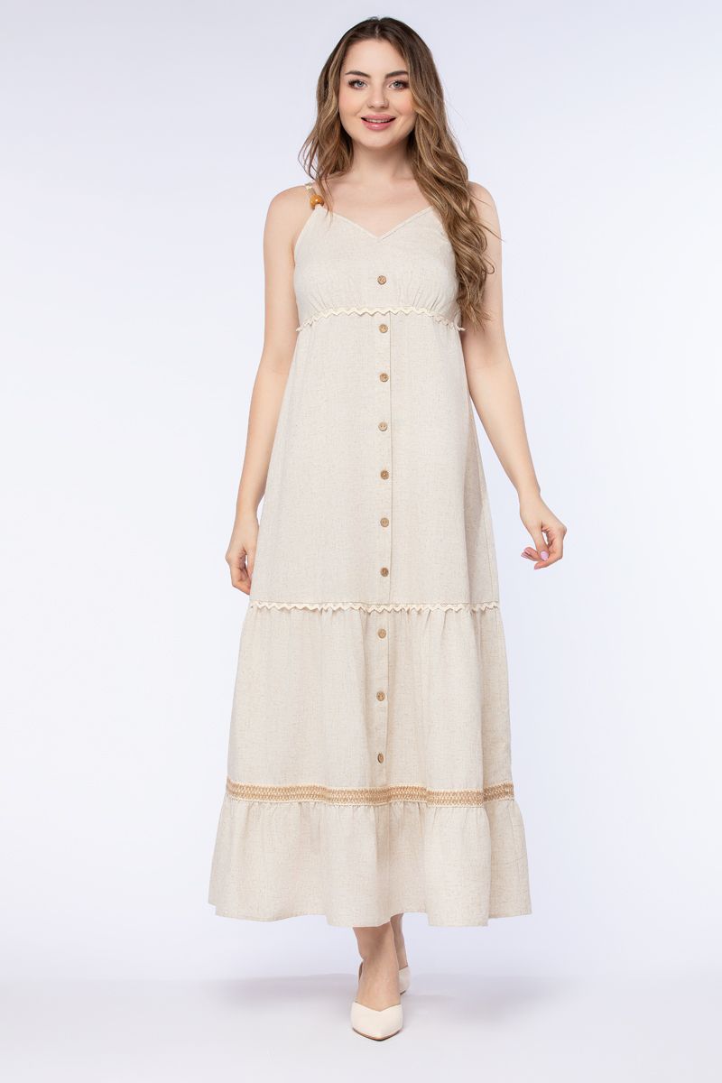 فستان نسائي ماكسي بأزرار