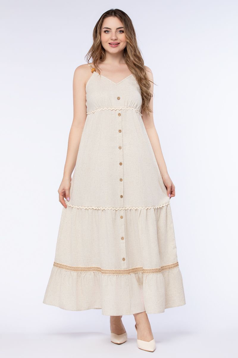 فستان نسائي ماكسي بأزرار