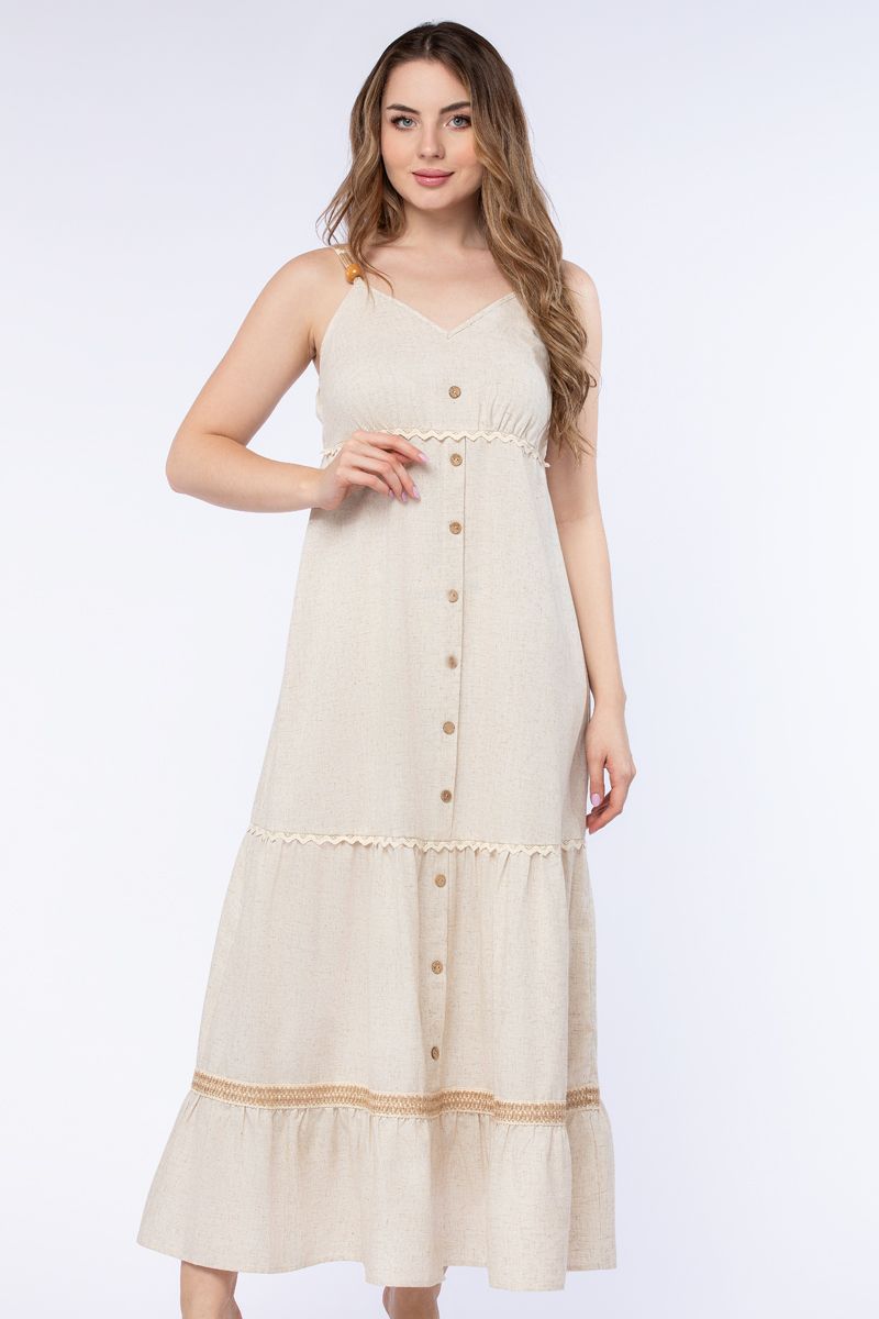 فستان نسائي ماكسي بأزرار