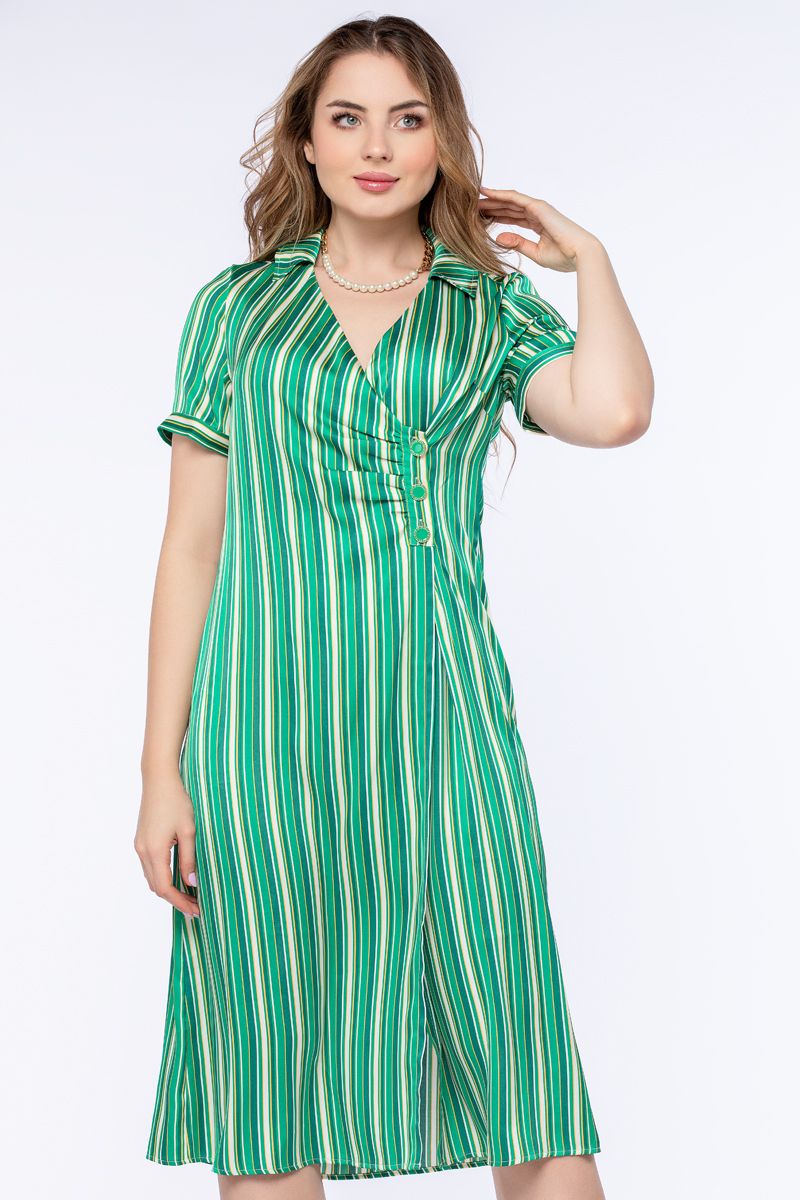 فستان نسائي مخطط بستايل لف