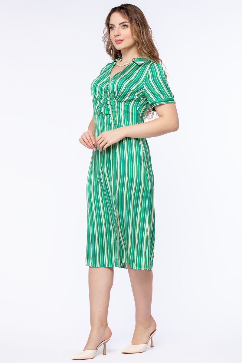 فستان نسائي مخطط بستايل لف