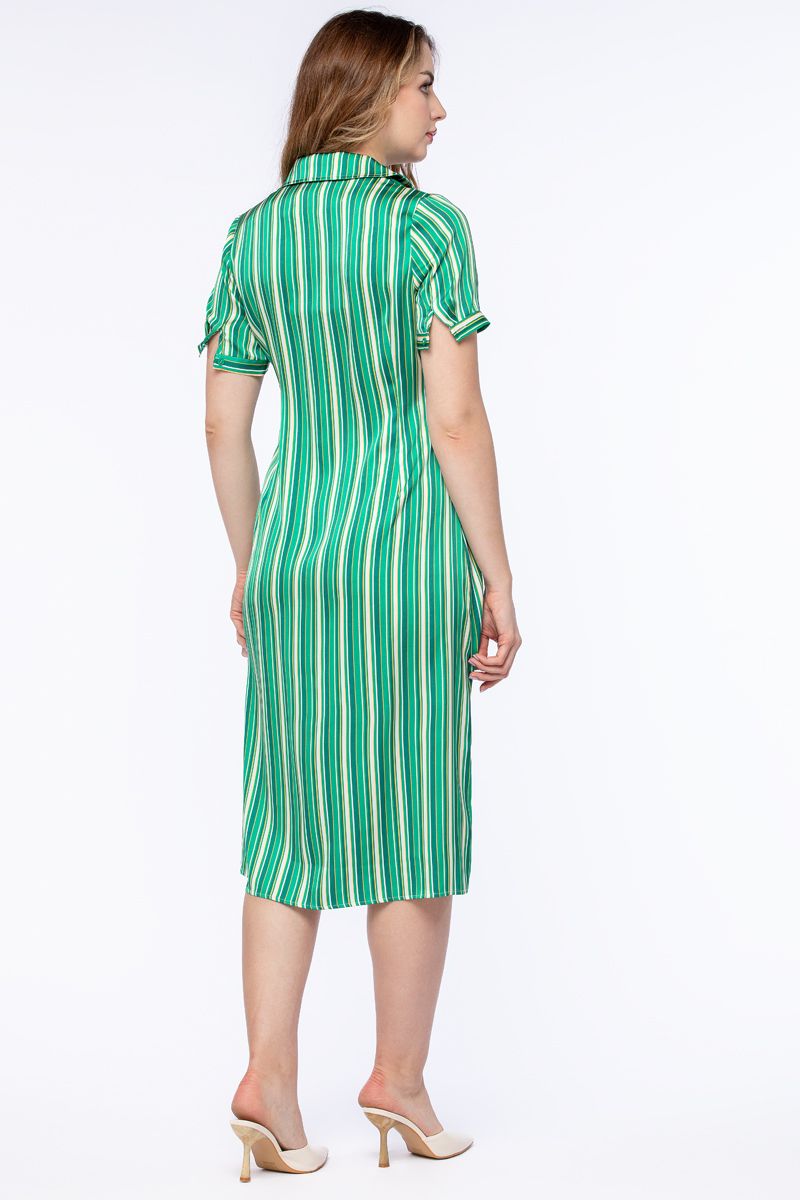 فستان نسائي مخطط بستايل لف