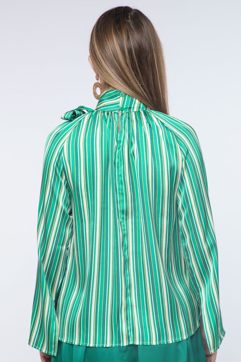 striped women satin top