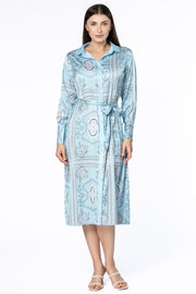 فستان نسائي بنمط قميص وبطبعات