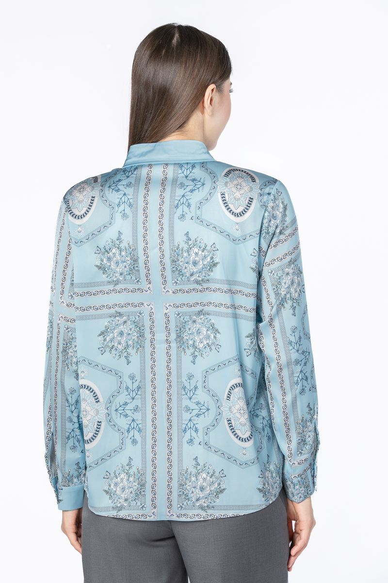 قميص ساتان نسائي بطبعات