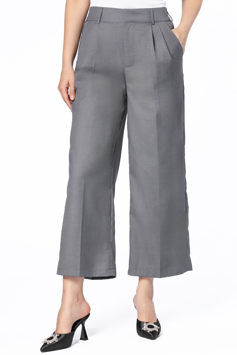 solid colored cropped women pants