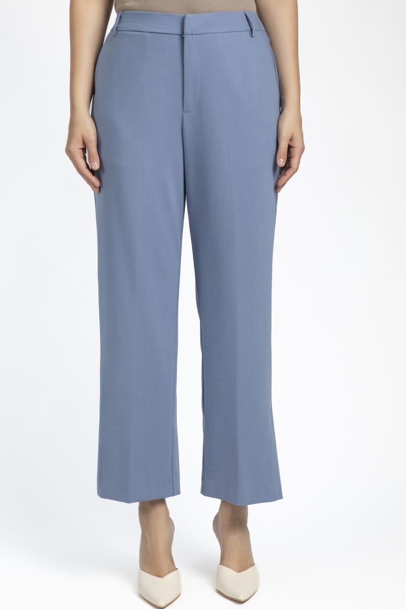 solid colored classic cut women pants
