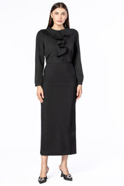 solid colored longline women skirt