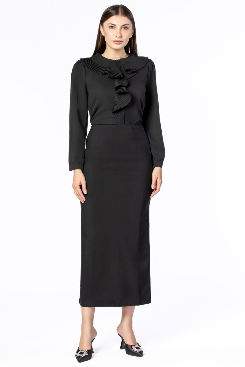 solid colored longline women skirt