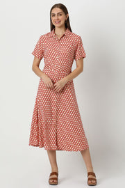 women printed shirt dress