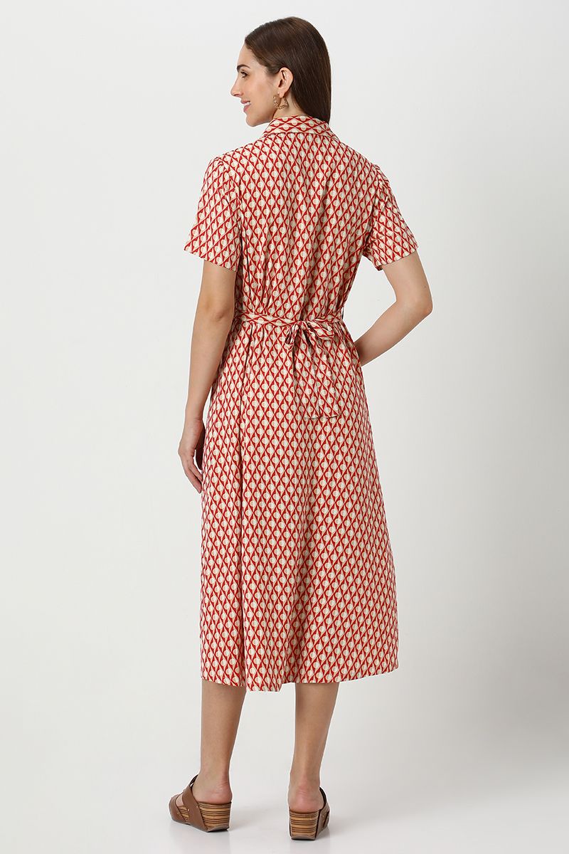 women printed shirt dress