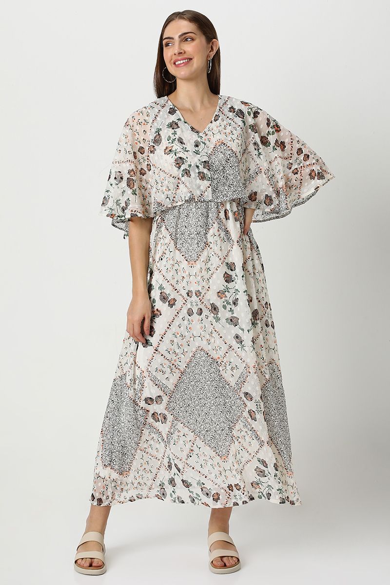 فستان نسائي ماكسي بطبعات