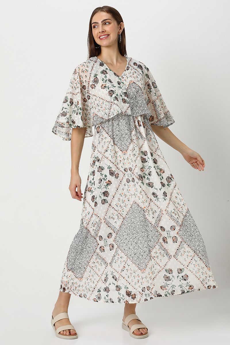 فستان نسائي ماكسي بطبعات