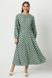 printed women dress with waist strap