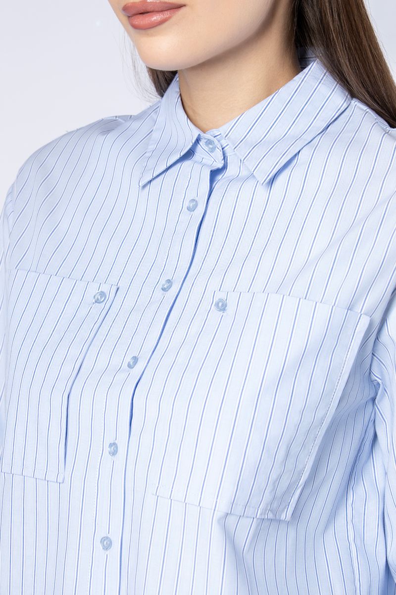 قميص نسائي مخطط بقصة قصيرة