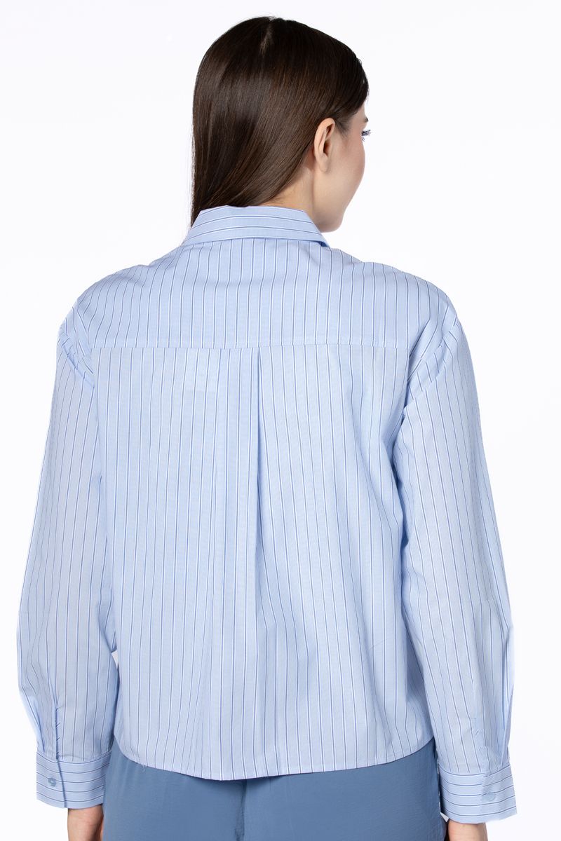 قميص نسائي مخطط بقصة قصيرة