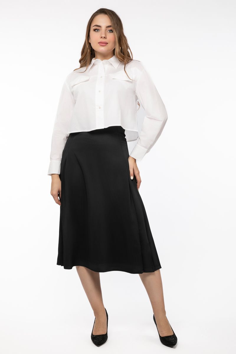 solid colored pleated women skirt