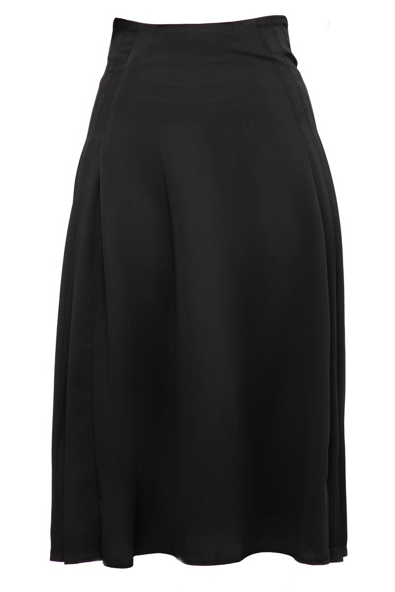 solid colored pleated women skirt