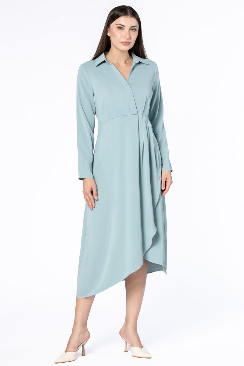 فستان نسائي بقصة لف