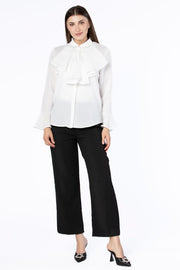 solid colored in a classic cut women pants