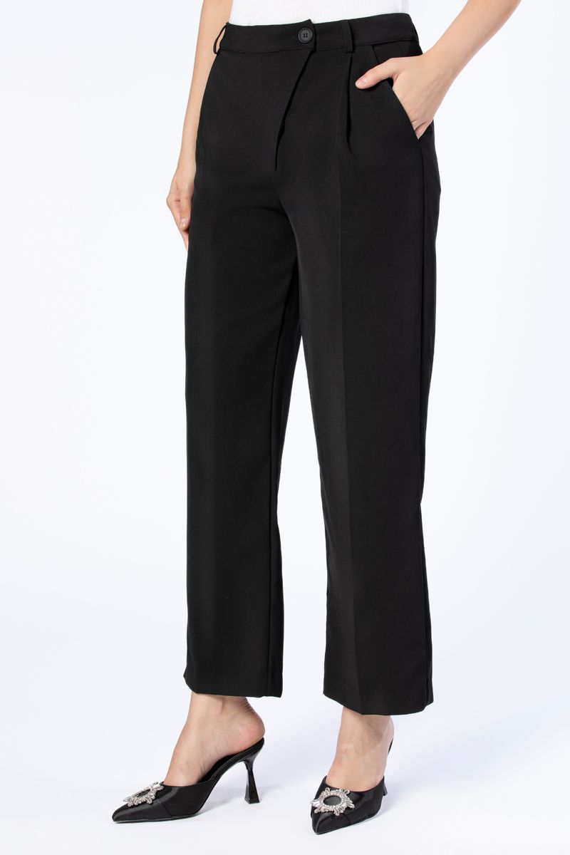 solid colored in a classic cut women pants