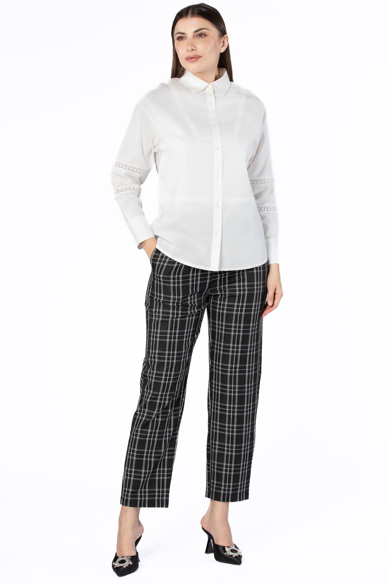 checkered women pants