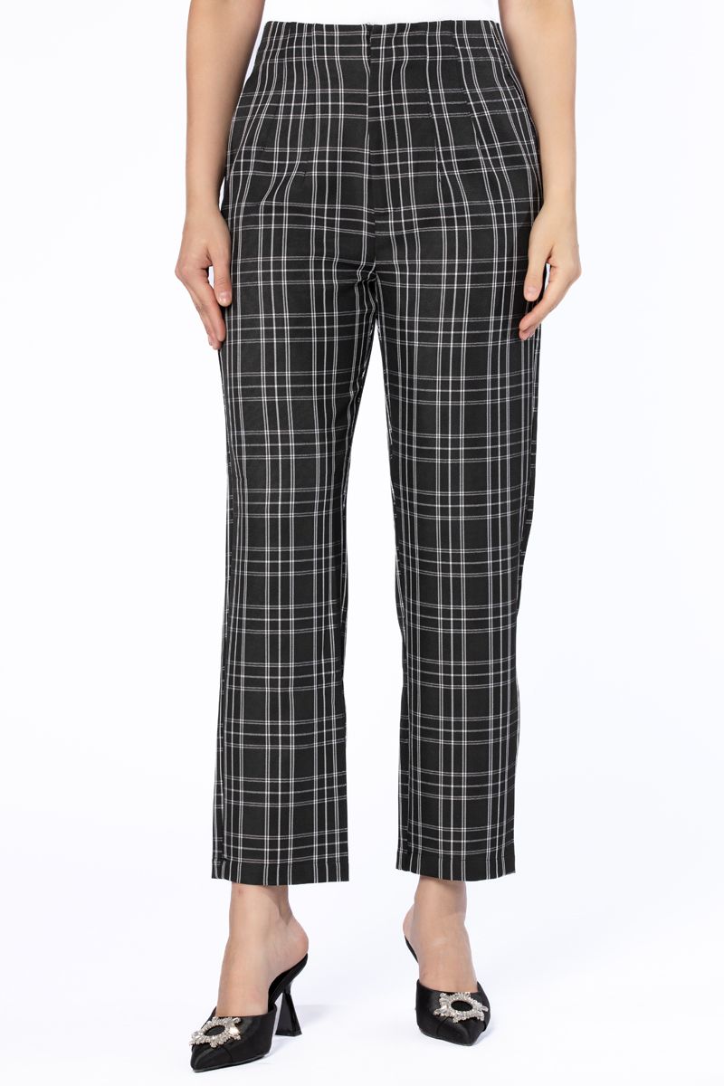 checkered women pants