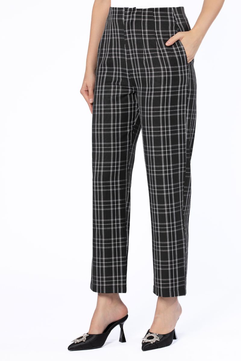 checkered women pants