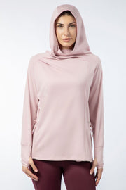 activewear women hoodie with side drawstrings