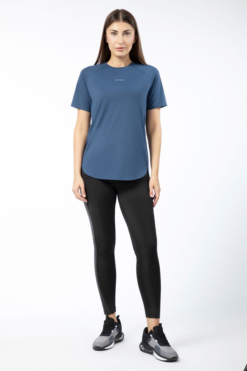 activewear women t-shirt with logo prints