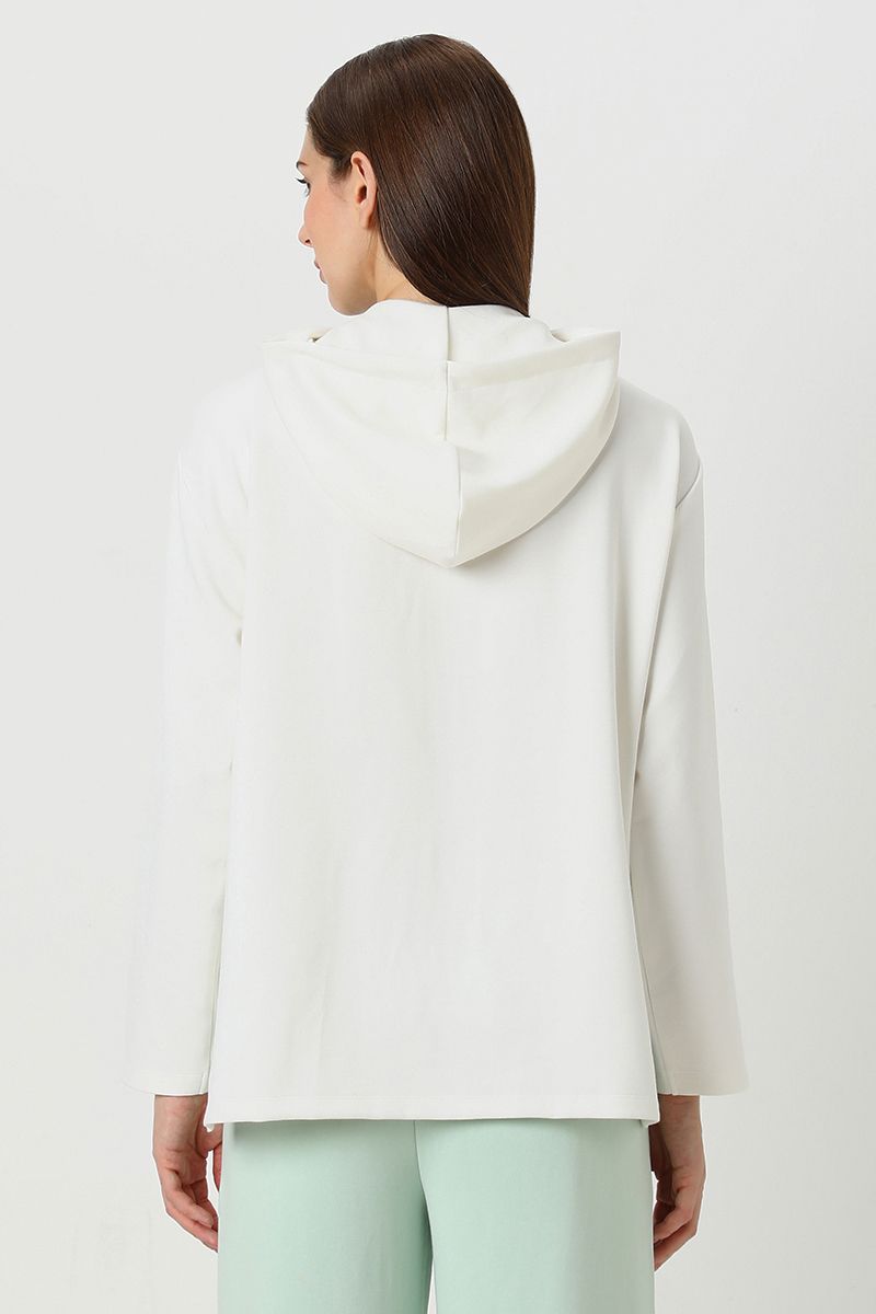 zip through solid colored women track jacket