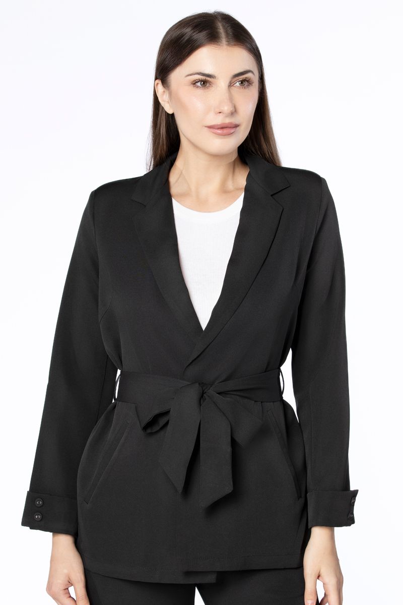 women blazer with waist belt