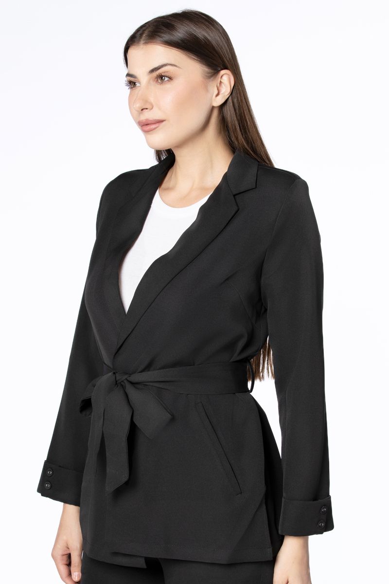 women blazer with waist belt
