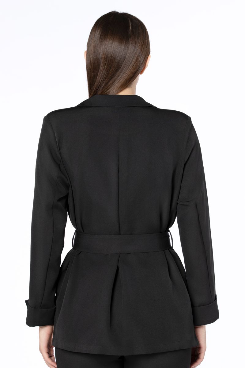 women blazer with waist belt
