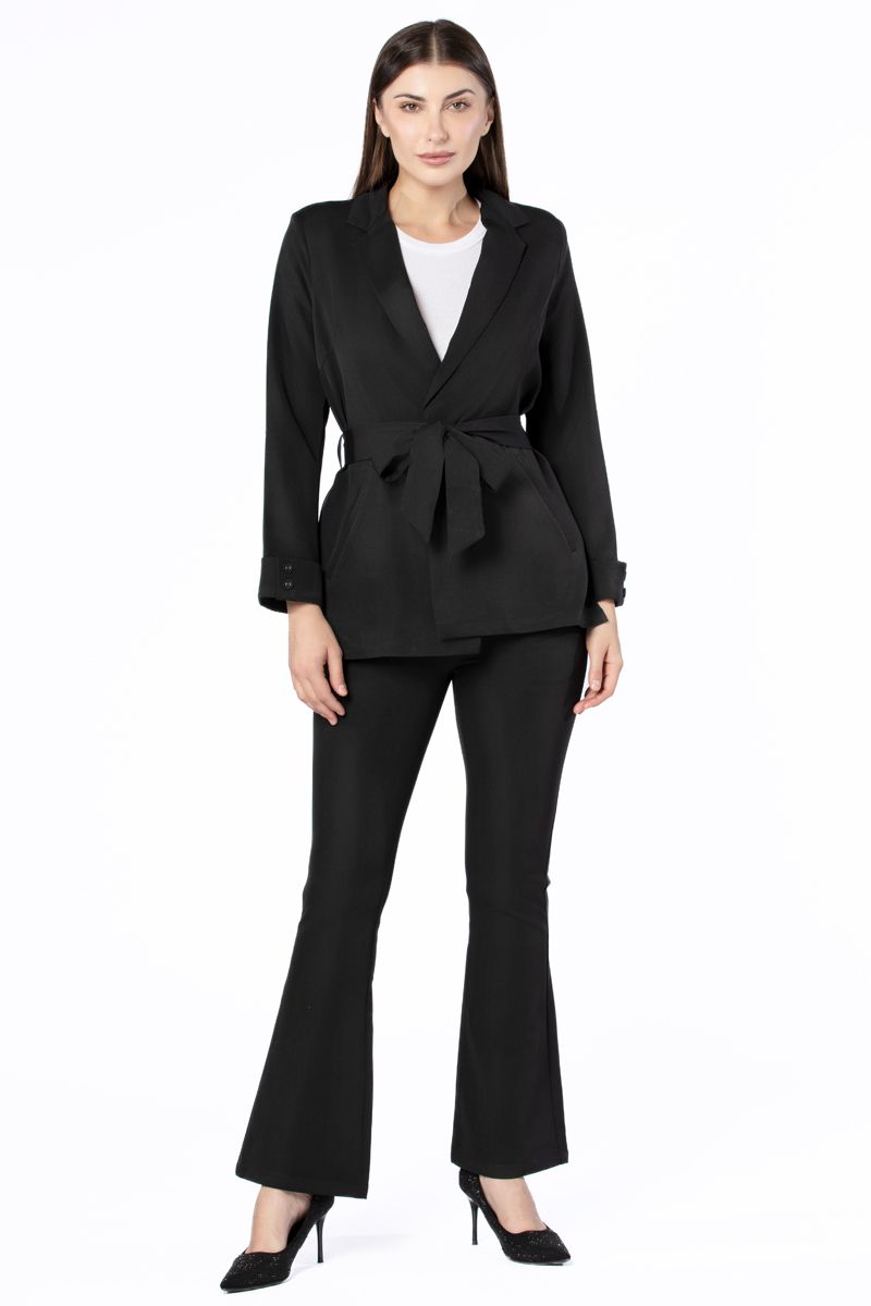 women blazer with waist belt