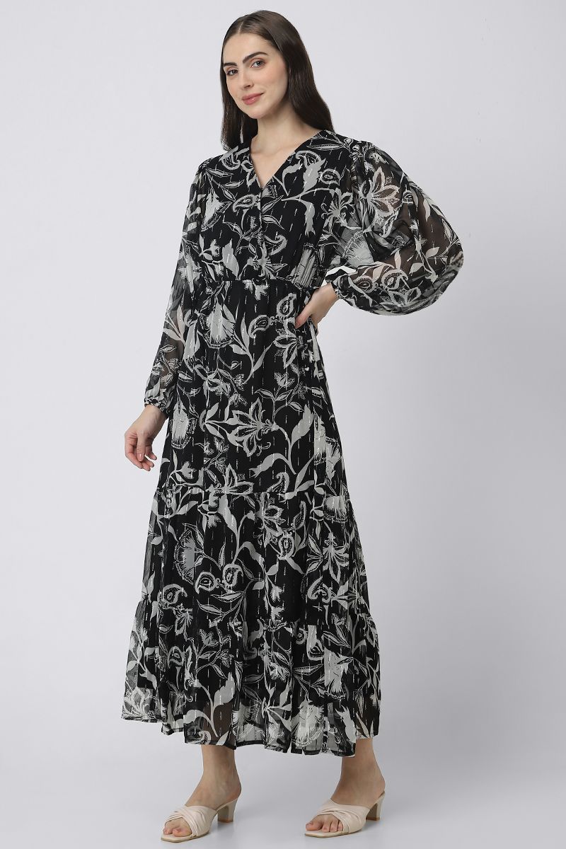 فستان نسائي ماكسي بطبعات