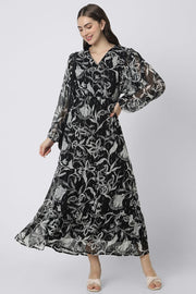 فستان نسائي ماكسي بطبعات