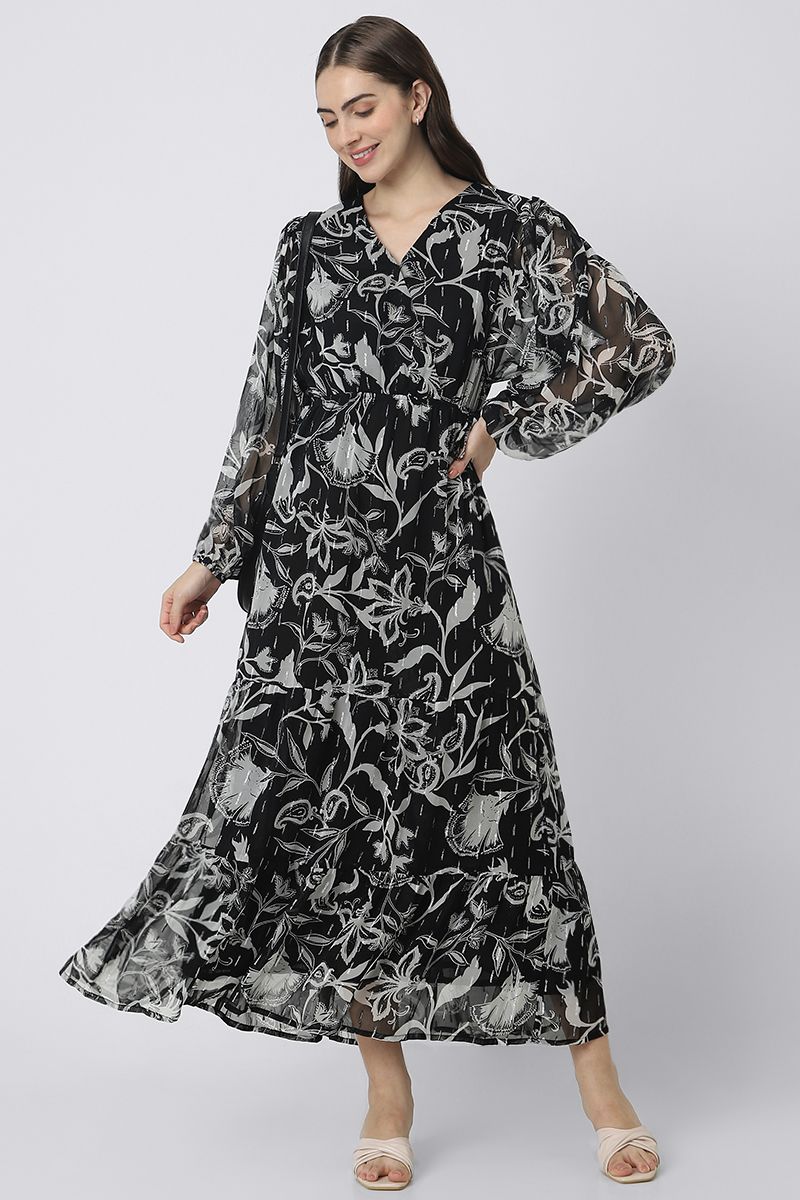 فستان نسائي ماكسي بطبعات