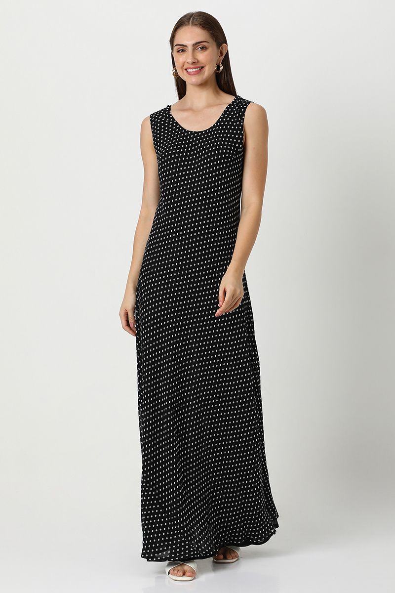 polka dot women maxi dress