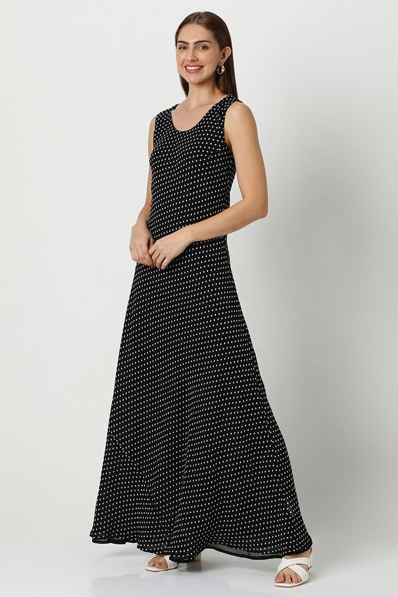 polka dot women maxi dress