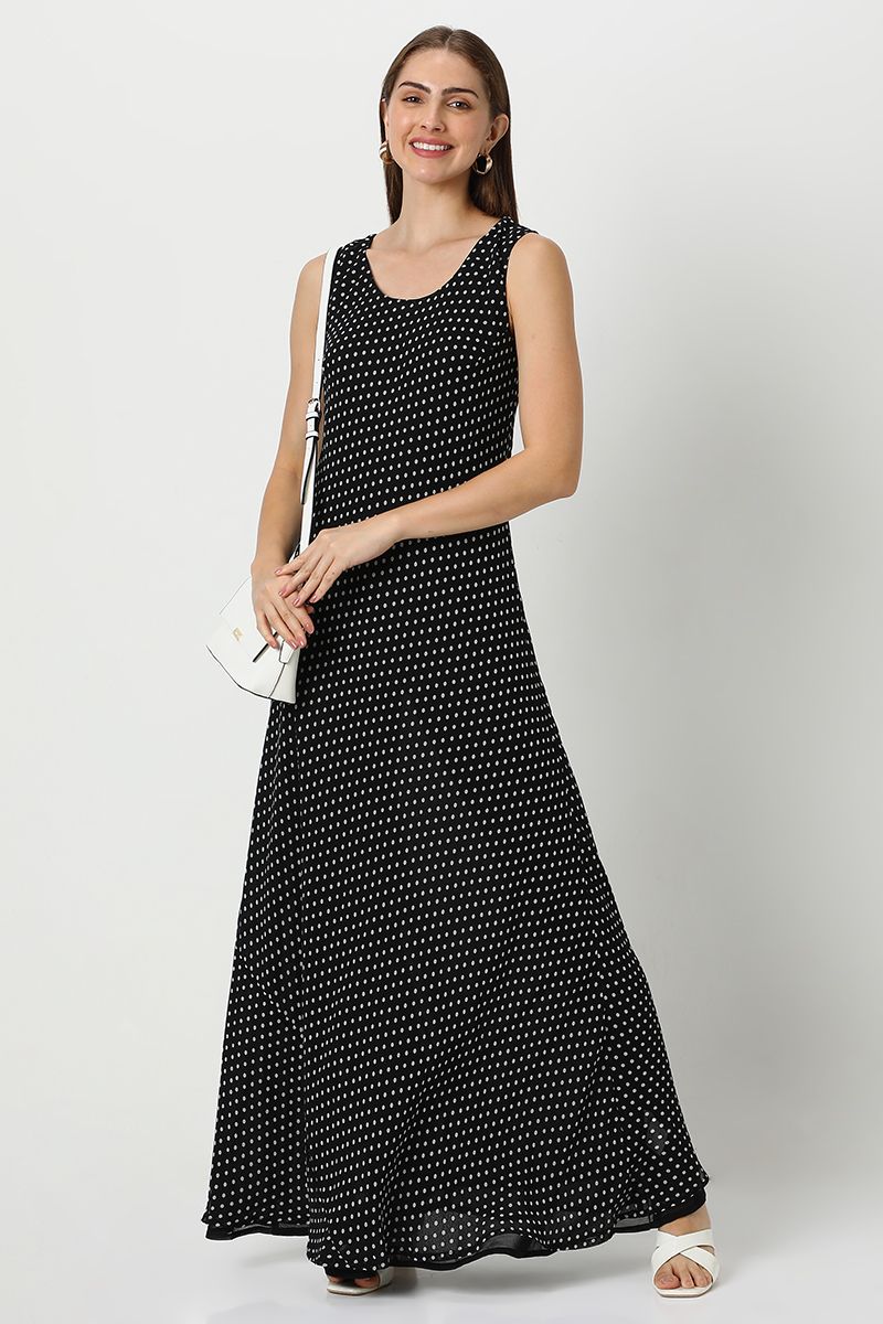polka dot women maxi dress