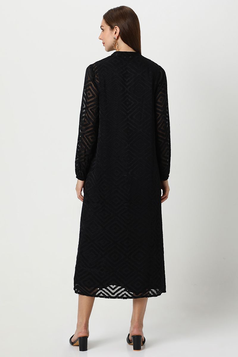 فستان نسائي بنمط قميص بخامة شيفون منقوش