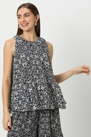 sleeveless women printed top