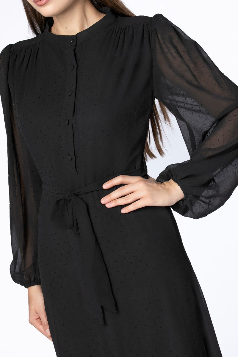 فستان نسائي بخامة شيفون منقوشة