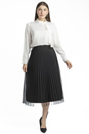 تنورة نسائية كسرات بطبقة أورغانزا