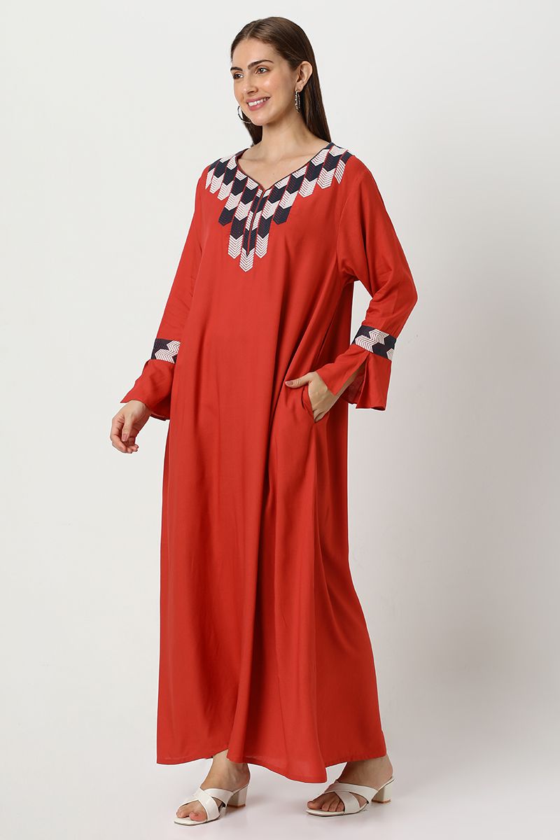 women maxi dress with embroidery