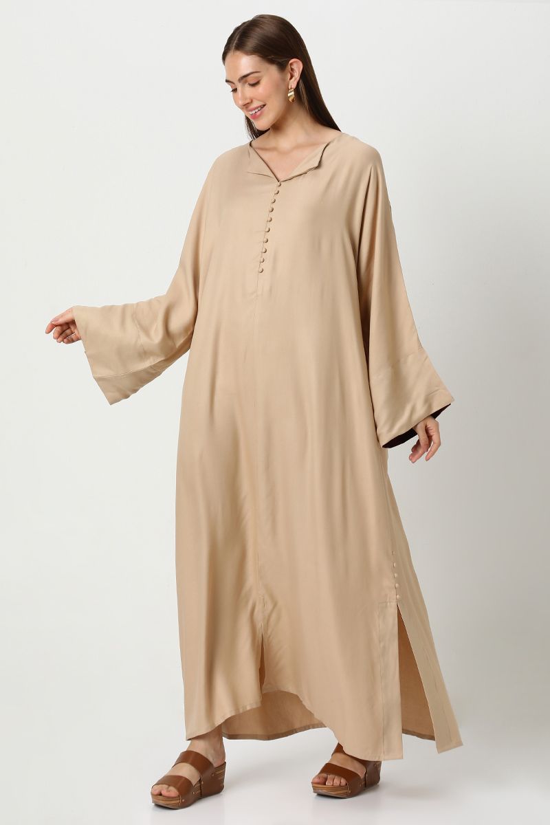 solid colored flowy women jalabiya